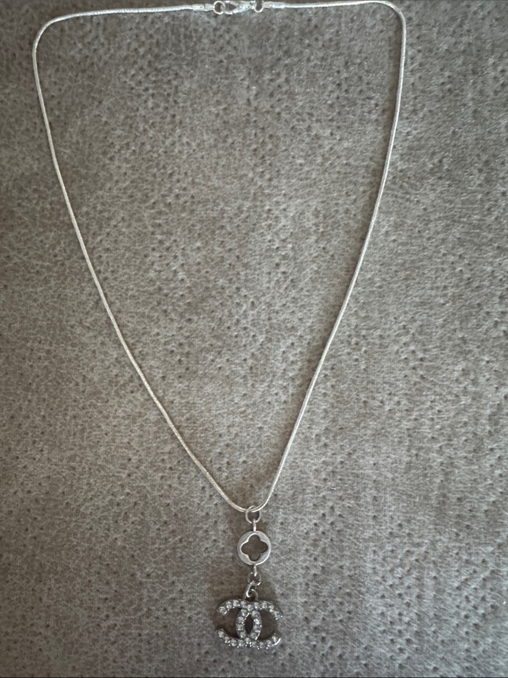 Crystal Double-C Logo Pendant Necklace